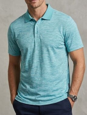 F.O.G. By London Fog Men's Polo Short Sleeve Shirt Tiel Outerspace L